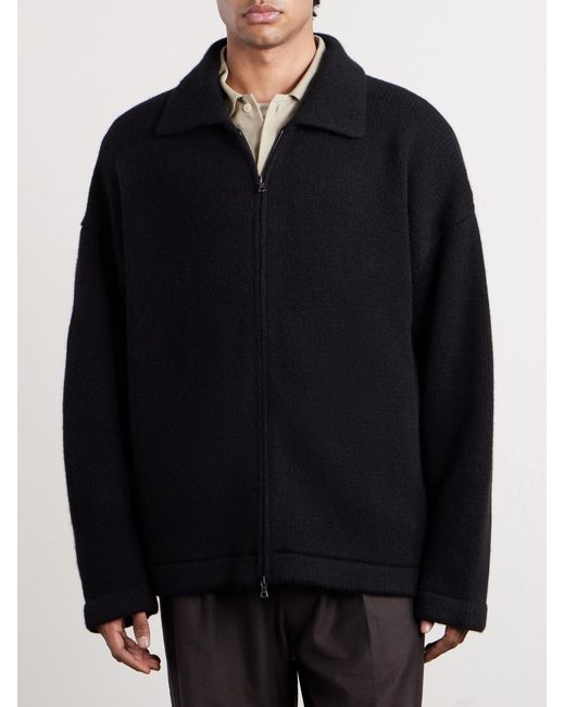 Hunter Cashmere Zip-Up Sweater di The Elder Statesman in Blue da Uomo
