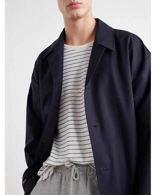 Folk White Striped Cotton T-shirt for men