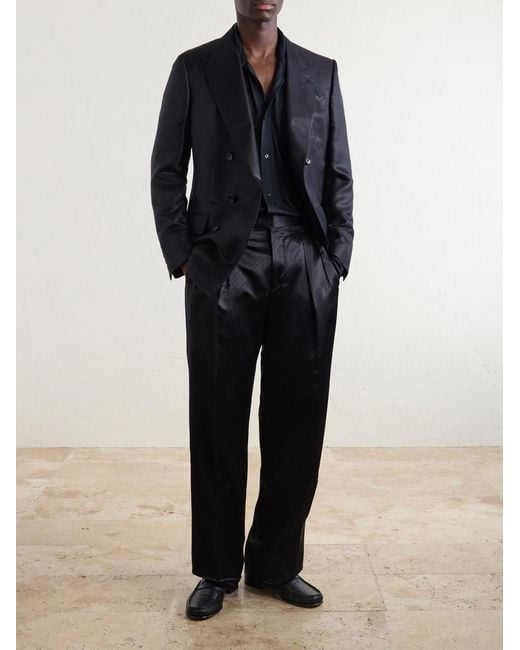 Tom Ford Blue Silk And Cotton-Blend Shirt for men
