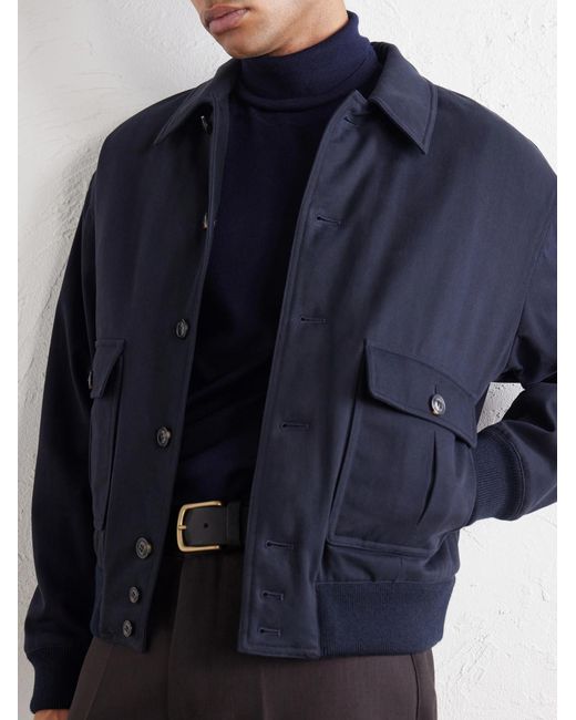Valstar Blue Colin Padded Cotton-Twill Bomber Jacket for men