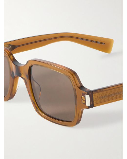 Saint Laurent Brown Rectangular-frame Acetate Sunglasses for men