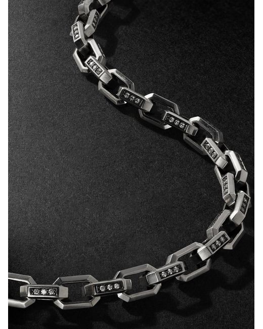 David Yurman Black Streamline® Sterling Silver Diamond Chain Necklace for men