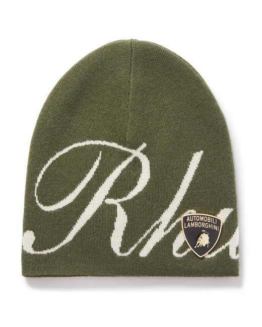 Rhude Appliquéd Logointarsia Merino Woolblend Beanie in