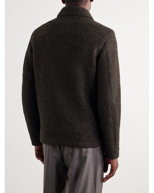NN07 Black Gael Brushed Wool-blend Jacket for men
