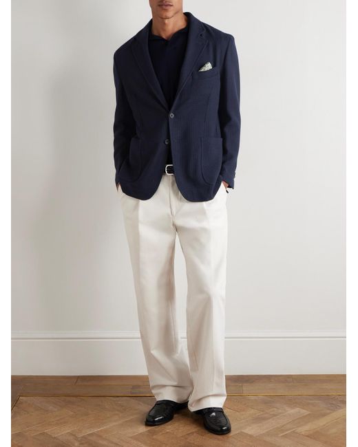 Rubinacci Blue Wool Blazer for men