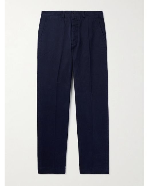 Officine Generale Gerade geschnittene Hose aus Baumwoll-Twill in Stückfärbung in Blue für Herren