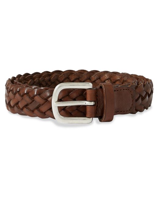 Anderson's - 3.5cm Brown Woven Leather Belt - Brown Anderson's