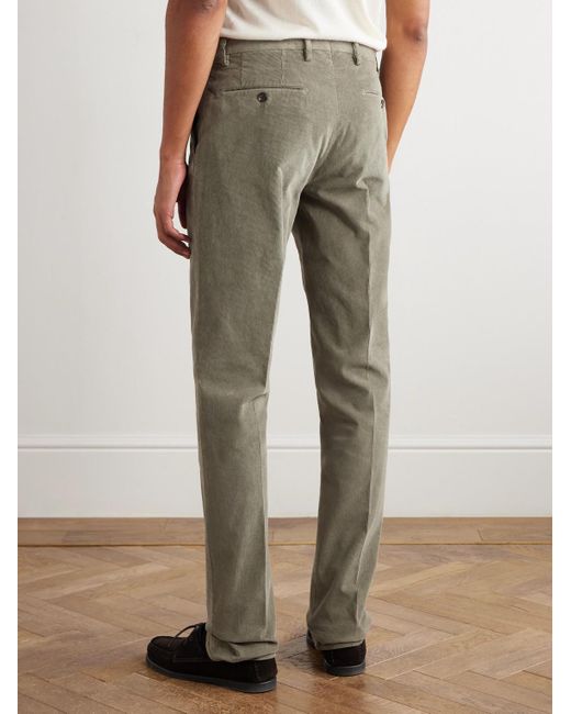 Slowear Green Incotex Straight-Leg Cotton-Blend Corduroy Trousers for men