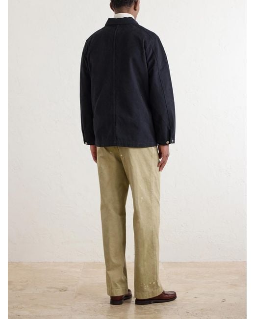 Drake's Blue Denim Chore Jacket for men
