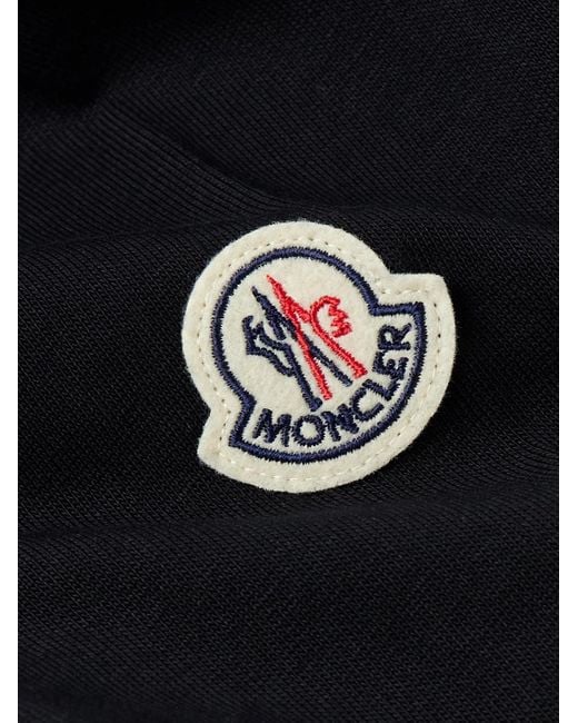 Moncler Blue Logo-Appliquéd Cotton-Jersey Zip-Up Hoodie for men