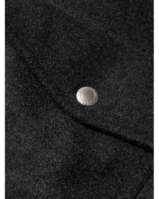 Brunello Cucinelli Black Shearling-Trimmed Cashmere Bomber Jacket for men