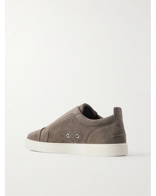 Christian Louboutin Brown St Louis Suede Slip-On Sneakers for men