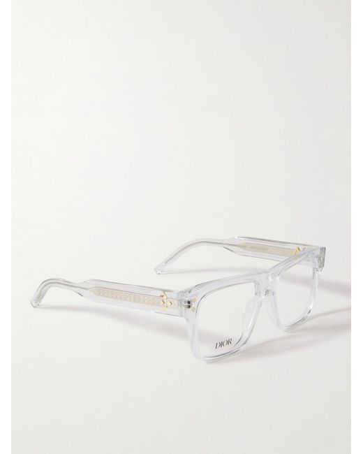 Dior Natural Cd Diamondo S6I Transparent Square Acetate Glasses for men