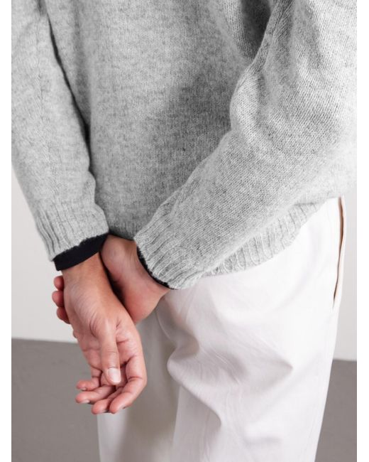 William Lockie Gray Virgin Wool Sweater for men