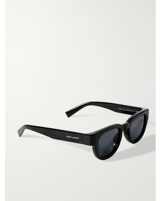 Saint Laurent New Wave Sonnenbrille mit rundem Rahmen aus Azetat in Black für Herren