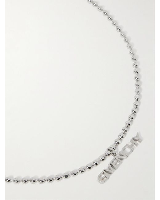 Givenchy Natural Silver-tone Logo Pendant Necklace for men