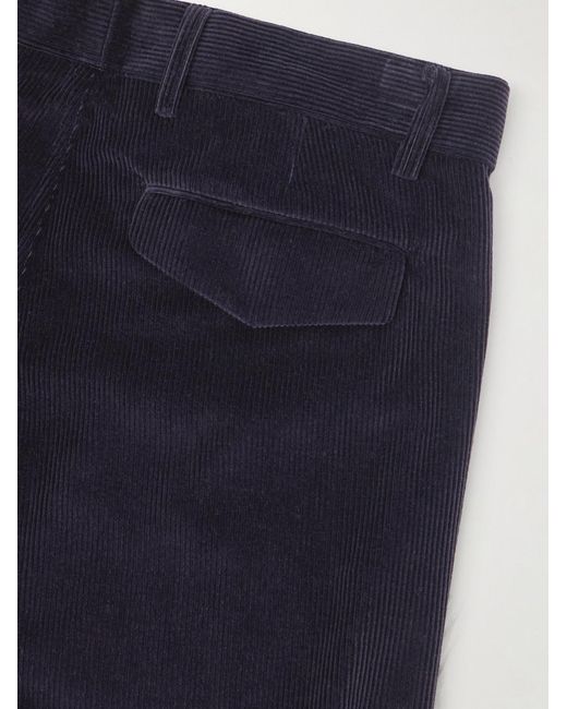 Umit Benan Blue Tony Tapered Cotton And Cashmere-Blend Corduroy Trousers for men