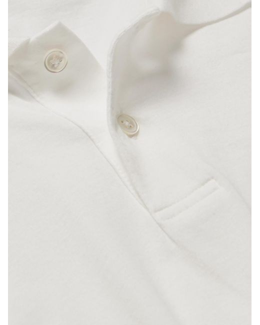James Perse White Cotton-Jersey Polo Shirt for men