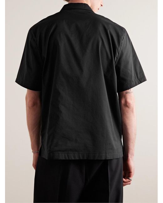 James Perse Black Convertible-Collar Cotton Shirt for men