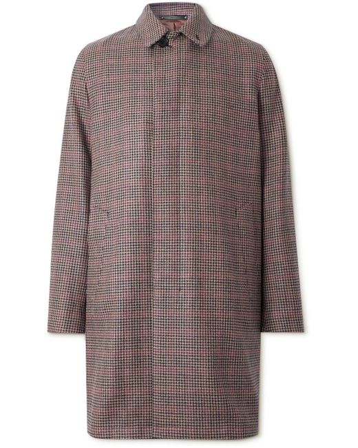 Paul Smith Brown Houndstooth Wool-tweed Coat for men