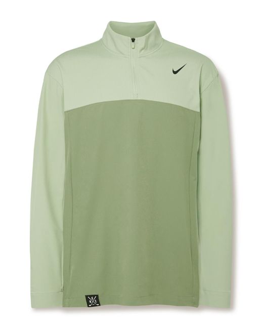 Nike Green Club Logo-print Dri-fit Half-zip Golf Jacket for men