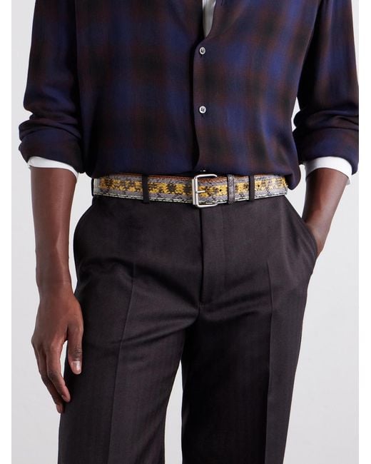 Dries Van Noten Multicolor 3Cm Patchwork Snake-Effect Leather Belt for men