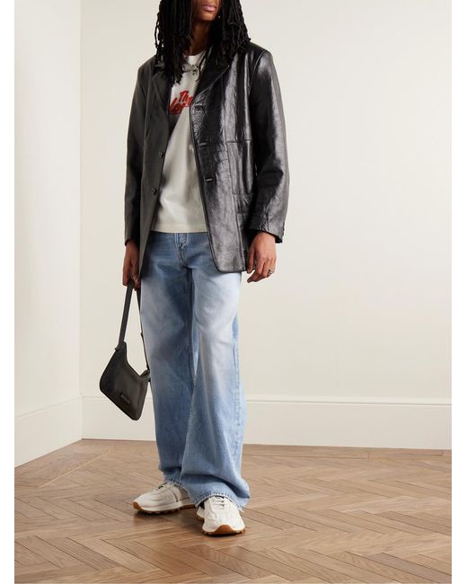 Acne Blue 2021M Flared Distressed Jeans for men