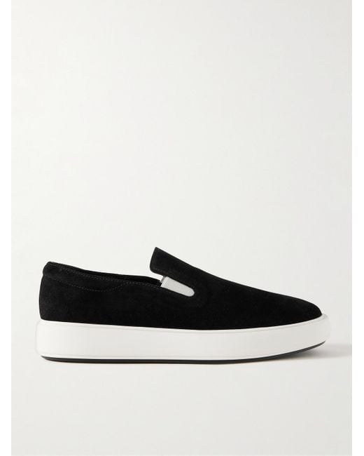 Officine Creative Black Zephyr Suede Slip-On Sneakers for men