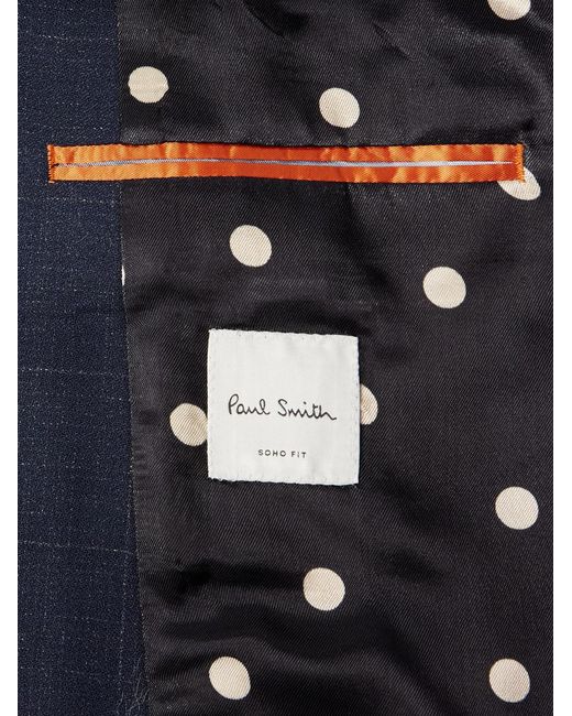 Paul Smith Blue Soho Prince Of Wales Checked Wool Suit Jacket for men
