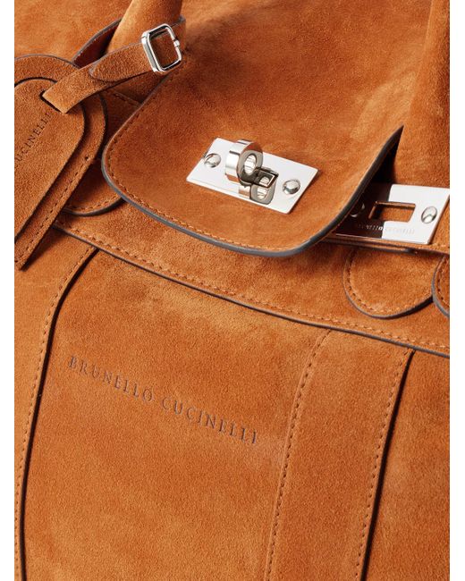 Brunello Cucinelli Brown Suede Weekend Bag for men