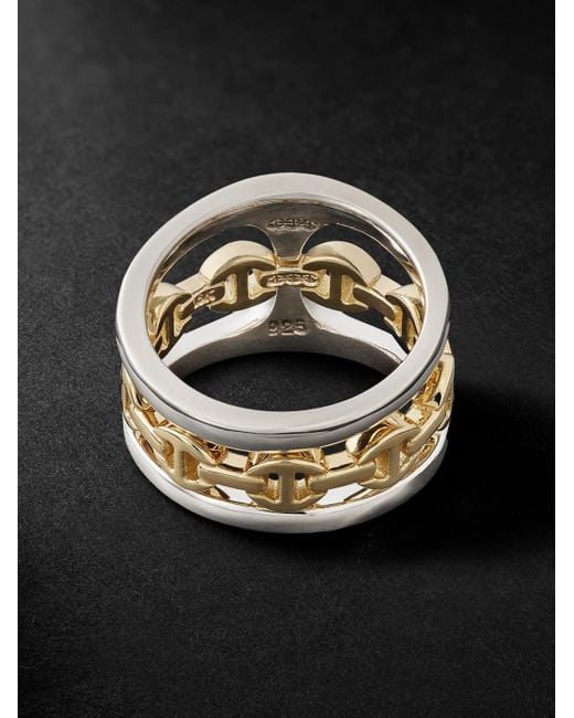 Hoorsenbuhs Black Phantom Clique Sterling Silver And 18-karat Gold Ring for men