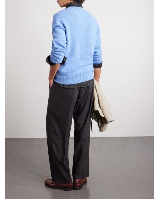 Virgin Wool Sweater di William Lockie in Blue da Uomo