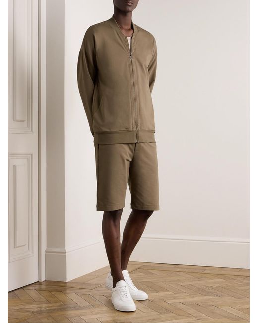 Hanro Green Natural Living Straight-Leg Stretch-Cotton Jersey Drawstring Shorts for men