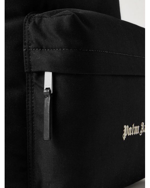 Palm Angels Rucksack aus CORDURA® mit Lederbesatz und Logostickerei in Black für Herren