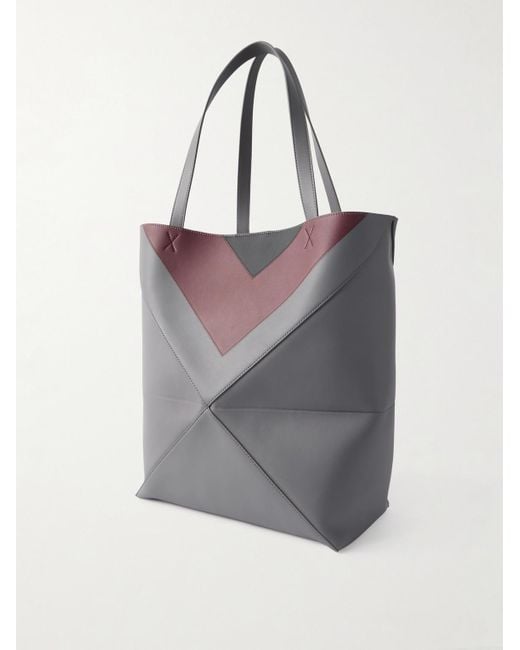 Loewe White Albers Puzzle Fold Xl Panelled Leather Tote Bag for men
