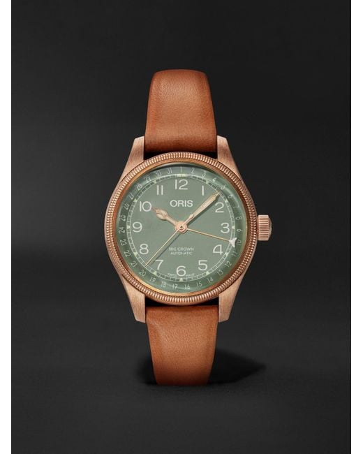 Oris Black Big Crown Pointer Date Automatic 36Mm Bronze And Leather Watch, Ref. No. 01 754 7749 3167-07 5 17 66Br for men
