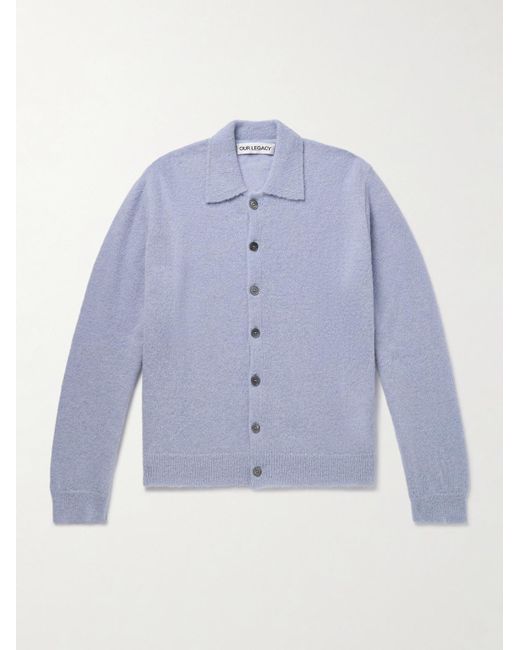 Our Legacy Evening Cardigan aus einer Alpakawollmischung in Blue für Herren