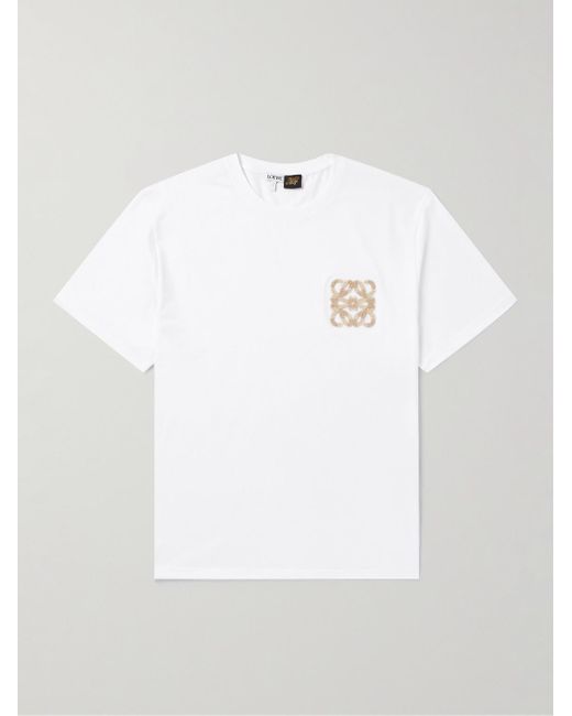 Loewe White Paula's Ibiza Logo-appliquéd Cotton-jersey T-shirt for men