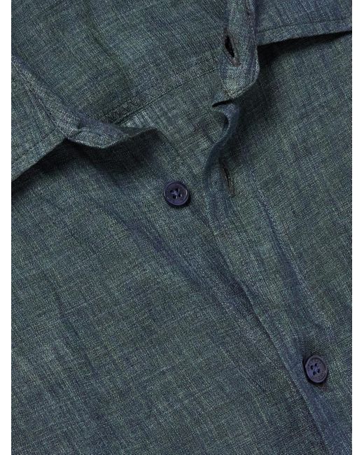 Orlebar Brown Blue Justin Linen Shirt for men
