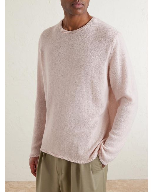 Auralee Pink Cashmere Sweater for men