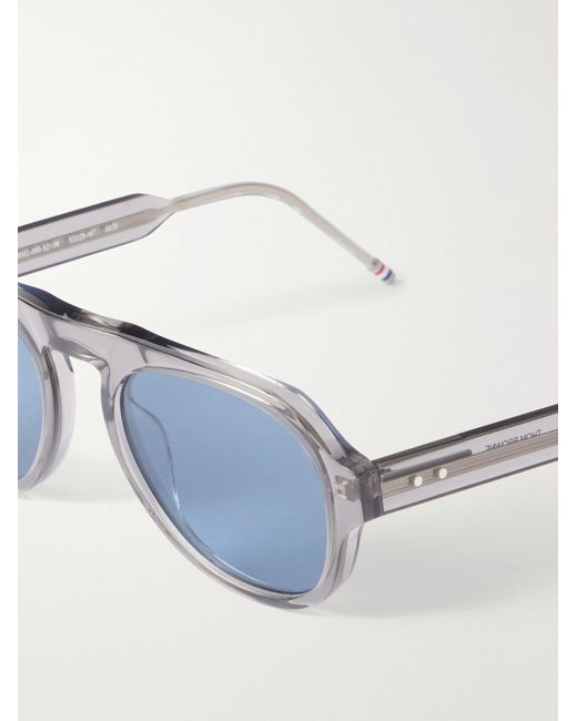 Thom Browne Blue Round-Frame Acetate Sunglasses for men