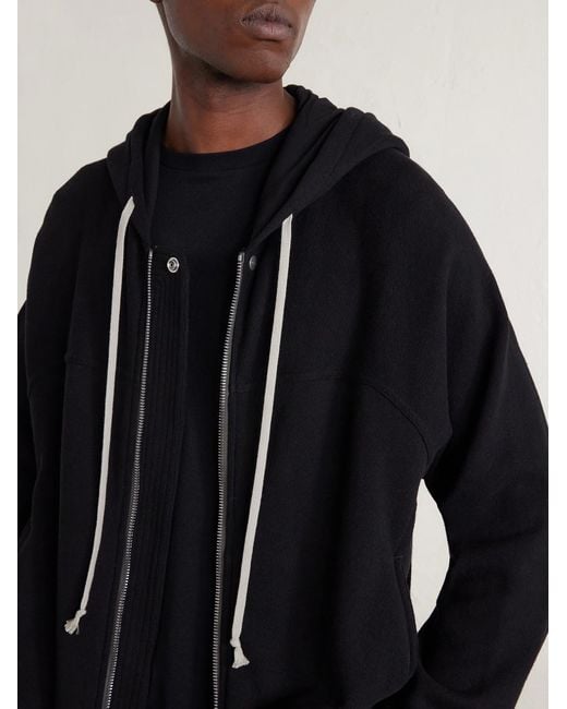 Rick Owens Blue Organic Cotton-terry Zip-up Hoodie for men