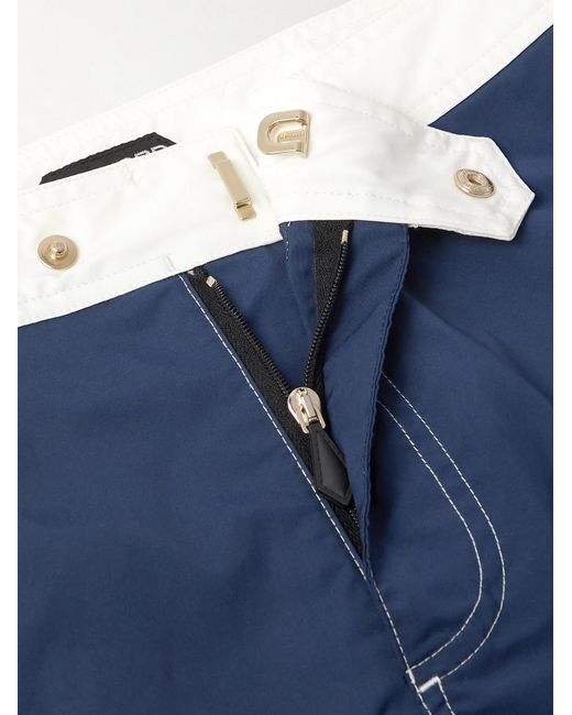 Tom Ford Blue Straight-Leg Mid-Length Striped Swim Shorts for men