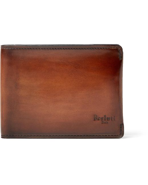 Berluti Brown Leather Billfold Wallet for men