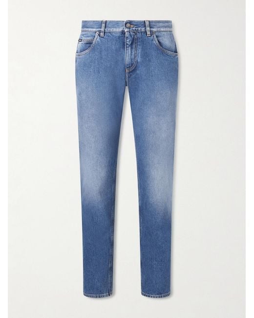 Dolce & Gabbana Blue Slim-Fit Straight-Leg Jeans for men