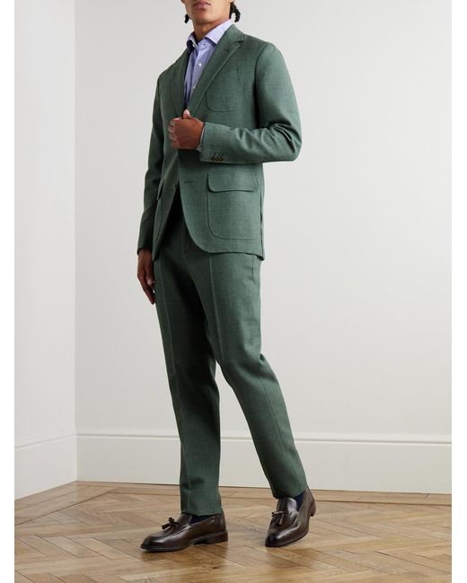 Sid Mashburn Green Ghost Slim-Fit Unstructured Wool Suit Jacket for men