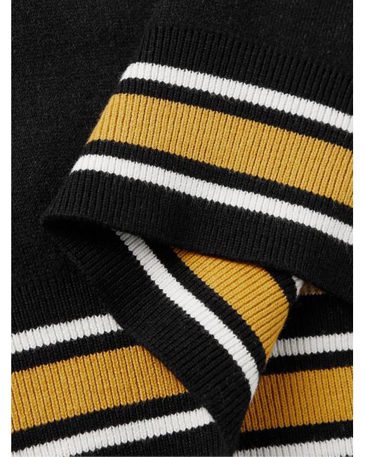 Rhude Pullover aus einer Baumwoll-Kaschmirmischung mit Intarsienmotiven und Stickerei in Black für Herren