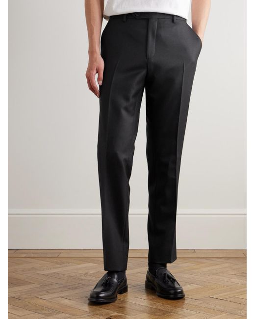 Mr P. Black Philip Slim-Fit Straight-Leg Wool-Twill Suit Trousers for men