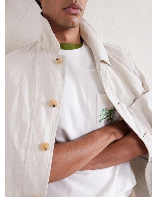 Bode White Geneva Bead-embellished Cotton-jersey T-shirt for men