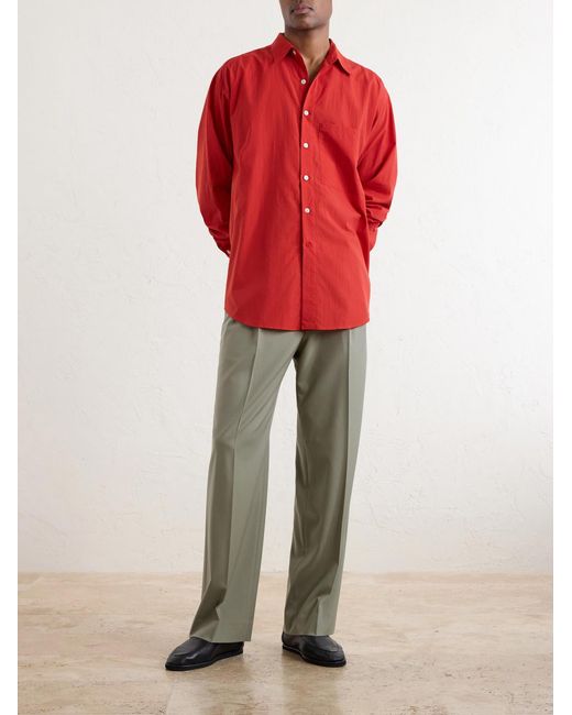 Auralee Red Cotton-poplin Shirt for men